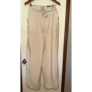 NWT Maurice’s Tan & Cream Stripe High-Rise Wide Leg Pants Size Large